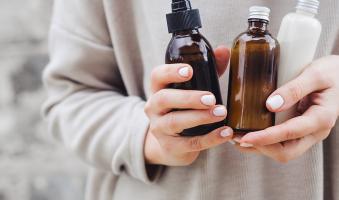 Three bottles of essential oil