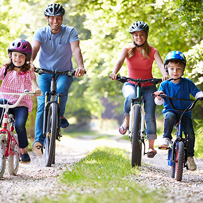 natural ingredients for gum health healthy family on bikes